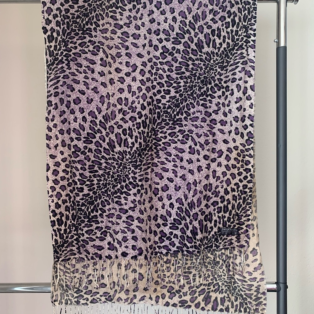 Purple and Black Animal Print Scarf